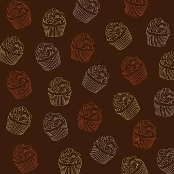 Cupcakes pattern Stock Illustration