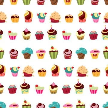 Cupcakes pattern イラスト素材