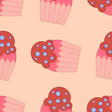 Cupcakes pattern Stock Illustration