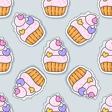 Cupcakes pattern Stock Illustration