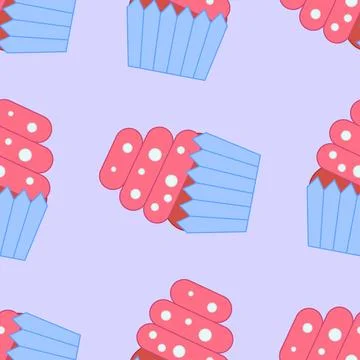 Cupcakes pattern Stock Illustration