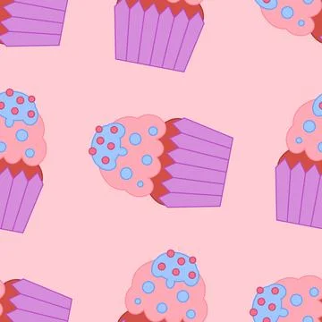 Cupcakes pattern Stock Illustration