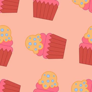 Cupcakes pattern Stock Illustration
