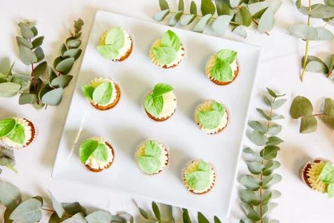 The cupcakes on a plate Stock Photos