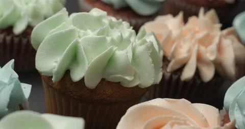Cupcakes rotating close-up studio 4K Stock Footage 148447847