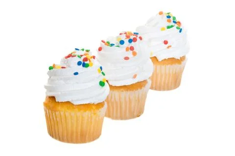 Cupcakes in a row Stock Photos