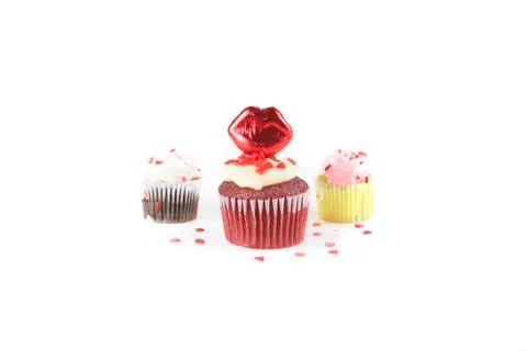 Cupcakes in a row Stock Photos