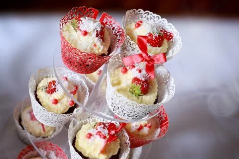 Cupcakes on a stand Stock Photos