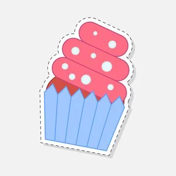 Cupcakes sticker Stock Illustration