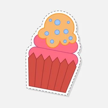 Cupcakes sticker Stock Illustration