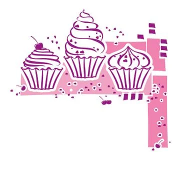 Cupcakes in the vector Stock Illustration
