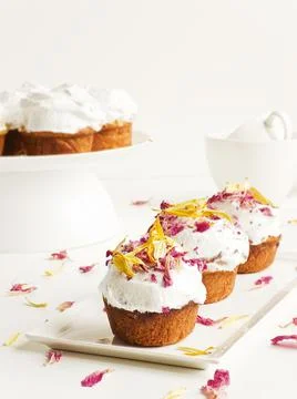 Cupcakes with whipped cream Stock Photos