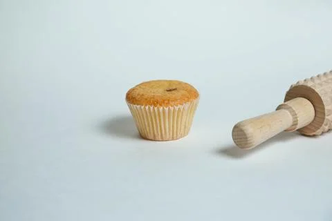 Cupcakes on a white background. Baking Stock Photos