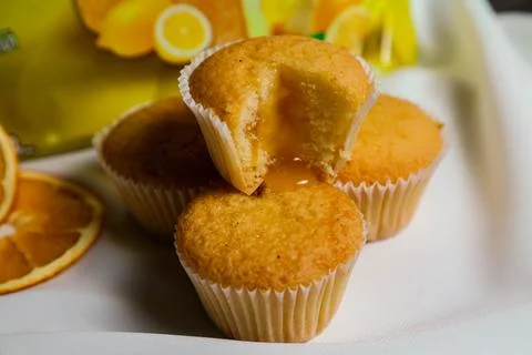 Cupcakes on a white background. Baking Stock Photos