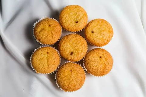 Cupcakes on a white background. Baking 写真素材