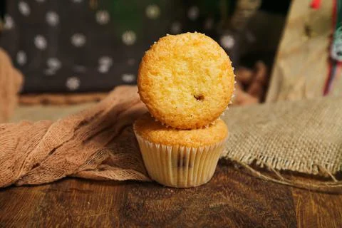 Cupcakes on a white background. Baking Stockfoto's
