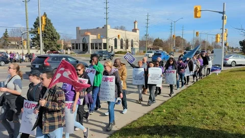 CUPE Strike in Ottawa, Ontario Canada Nov4th 2022 Stock-Footage 221845876