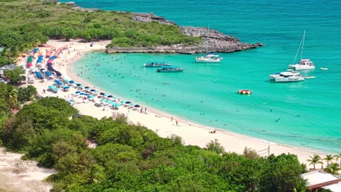 Cupecoy, St. Maarten Island, Drone Shot of Mullet Bay Beach, White Sand and Video stock 339701649
