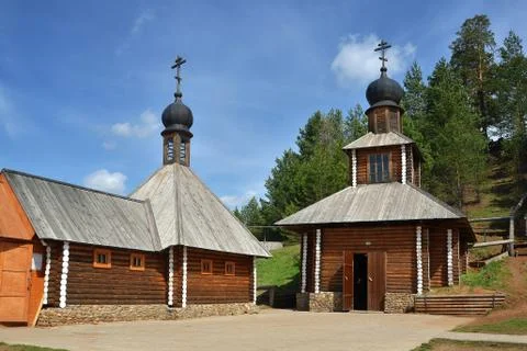 Cupel for ablution in the procession in the village of Velikoretskoye. Russia Foto stock