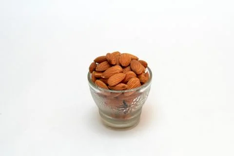 Cupful of Almonds Stock Photos
