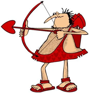 Cupid aiming an arrow Stock Illustration