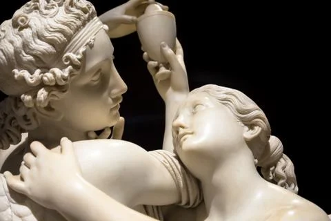 Cupid and Psyche (Amore e Psiche) - symbol of eternal love, by sculptor Giova Stock Photos