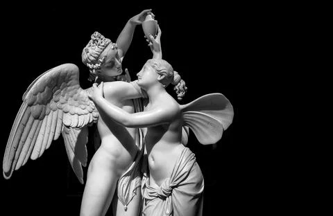 Cupid and Psyche (Amore e Psiche) - symbol of eternal love, by sculptor Giova Foto stock