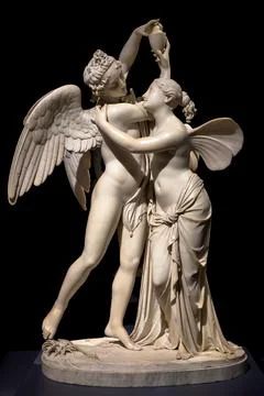 Cupid and Psyche (Amore e Psiche) - symbol of eternal love, by sculptor Giova Stock Photos