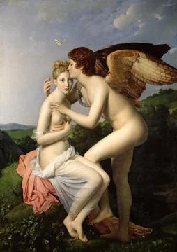 Cupid and Psyche Aspects of the mythical love affair between the god Cupid also Stock Illustration