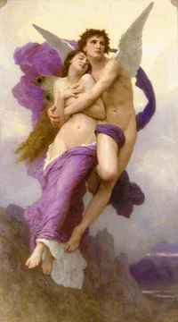 Cupid and Psyche Aspects of the mythical love affair between the god Cupid also Stock Illustration