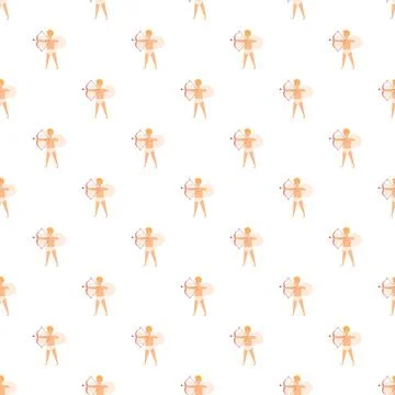 Cupid archer pattern for valentine's day romance concept Stock Illustration