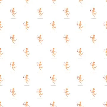 Cupid archer seamless pattern for valentine's day love Illustrazione stock