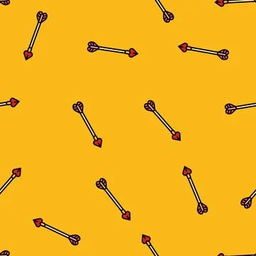 Cupid arrow love vector seamless pattern Stock Illustration