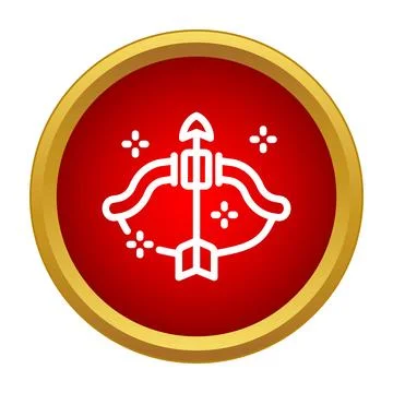 Cupid bow and arrow icon representing love concepts Stock Illustration