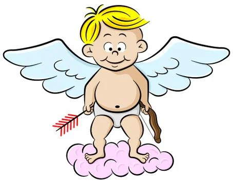 Cupid with bow and arrow Illustrazione stock