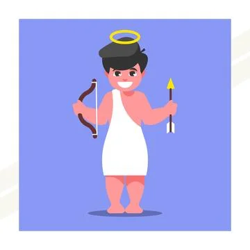 Cupid-with-bow-and-arrow Stock Illustration