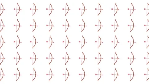 Cupid Bow and Arrow Seamless Pattern Background for Valentine Day Design Stock Footage 345539852