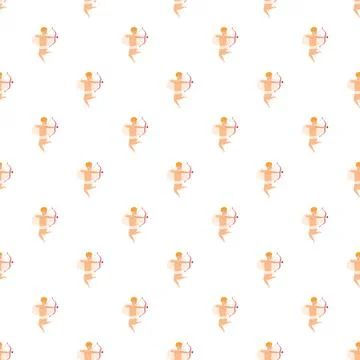 Cupid with bow and arrow seamless pattern Illustrazione stock