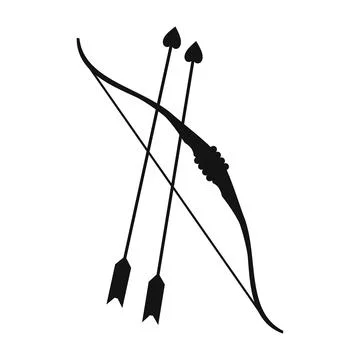 Cupid bow and arrows simple icon 스톡 일러스트