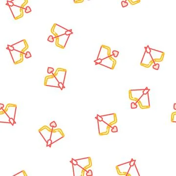 Cupid bow arrow vector seamless pattern Ilustración de archivo