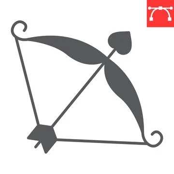 Cupid bow glyph icon Ilustração Stock