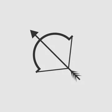 Cupid bow icon flat. Stock Illustration