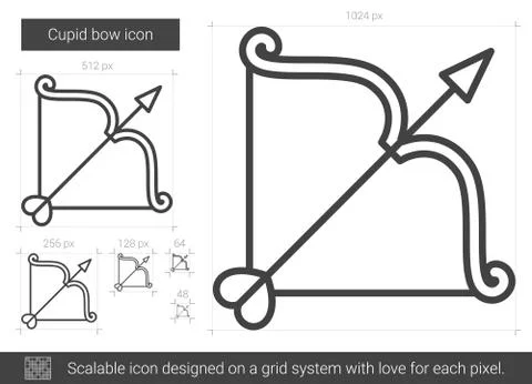 Cupid bow line icon. イラスト素材