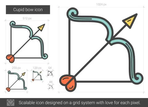 Cupid bow line icon. イラスト素材