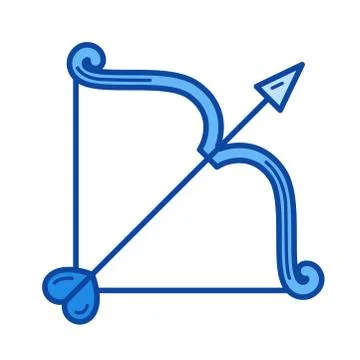 Cupid bow line icon. 스톡 일러스트