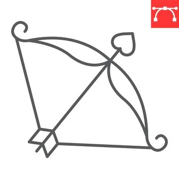 Cupid bow line icon Ilustração Stock