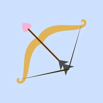 Cupid Bow Love Weapon Vector Illustration Graphic Stock Illustration