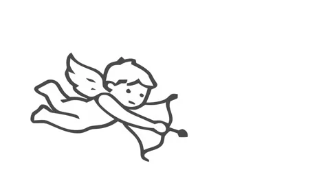 A cupid cartoon doodle pattern with fun minimalist lines Stock Footage 325821545