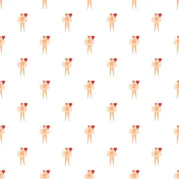 Cupid characters holding red hearts seamless pattern Illustrazione stock