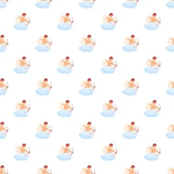 Cupid cherub seamless pattern for valentine's day Illustrazione stock